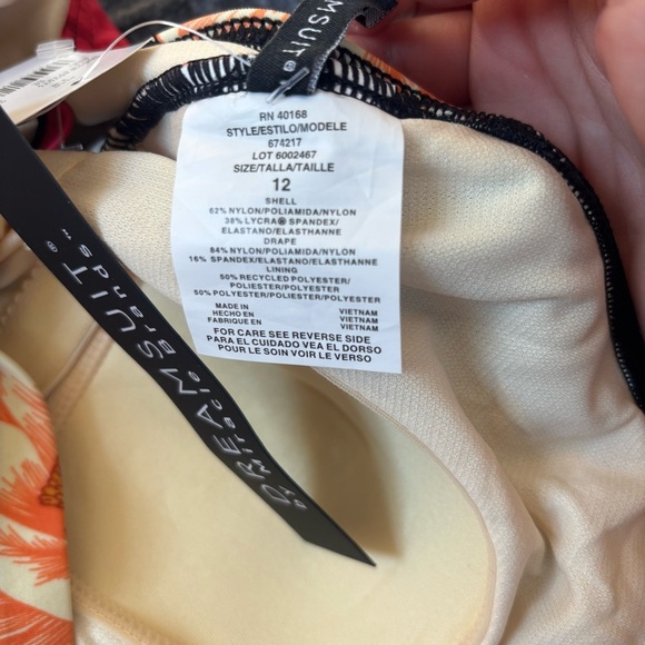 Dreamsuit By Miracle Brands Black Floral One Piece Belt Slimming Women’s 12 NWT - Picture 7 of 9